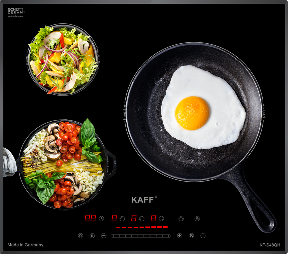 Kaff KF-S48QH trang bị mặt kính Shott Ceran Made in Germany siêu bền, chịu lực chịu sốc nhiệt